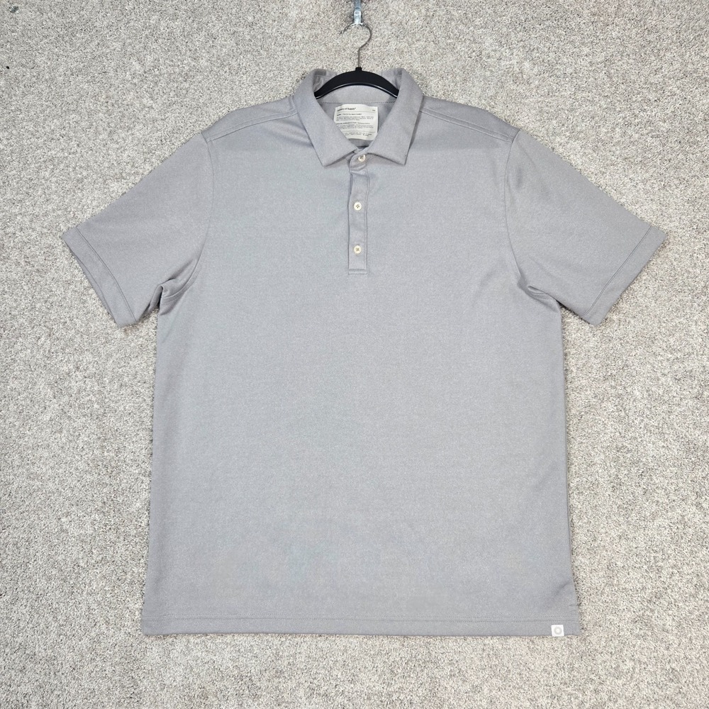 Ministry of Supply Apollo Polo Mens 2XL Grey gray Short Sleeve
